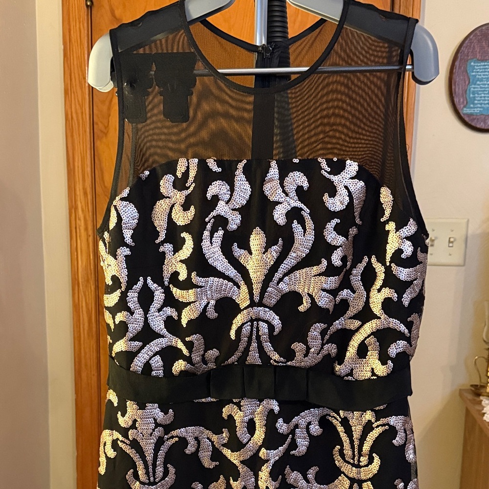 The Limited Black Dress with Gold Embroidery. Size 12. NWT